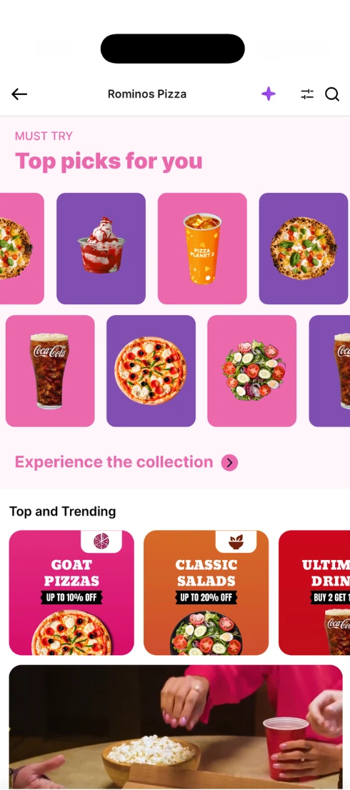Yumfood app offers screen