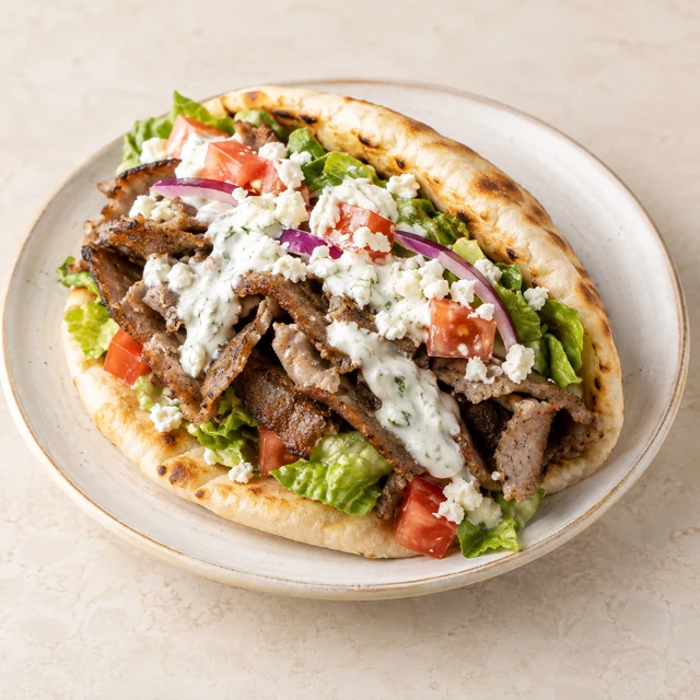 Beef Gyro Pita or Wrap